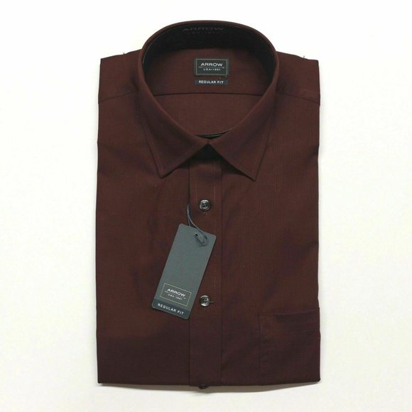 Arrow Other - Arrow Dress Shirt Port Wine - L, 16-16.5, 34/35